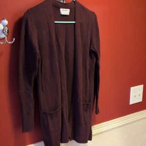 Old Navy Dark Maroon Marled Cardigan Sweater